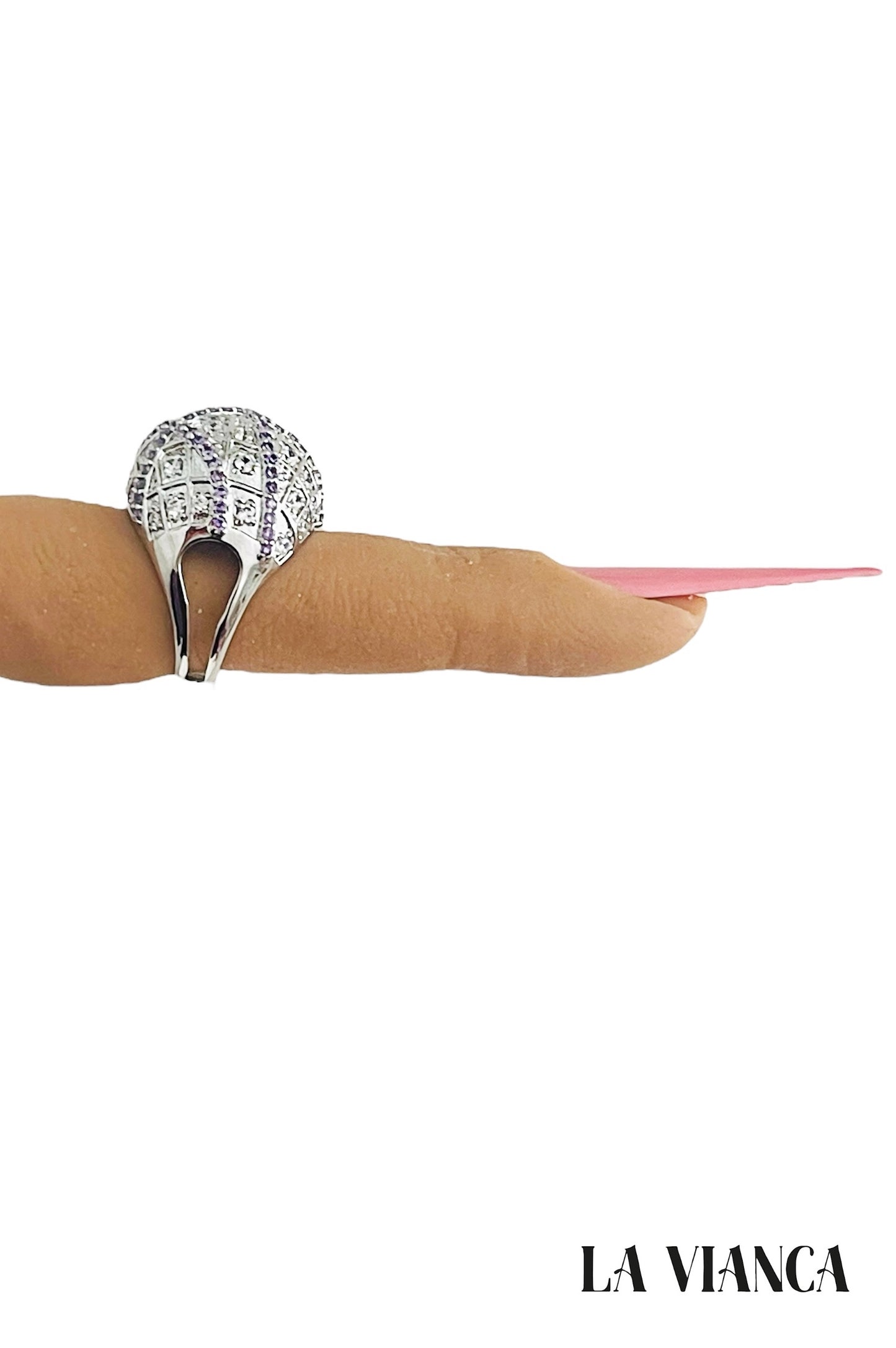 DOME CZ CUBIC ZIRCONIA PAVE COCKTAIL RING