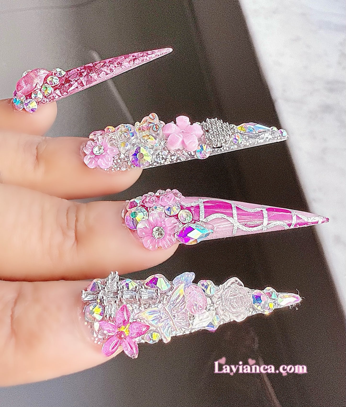 THE PINKS Resin Kawaii Assorted Mix Bows, Flowers, Silver Hearts & More