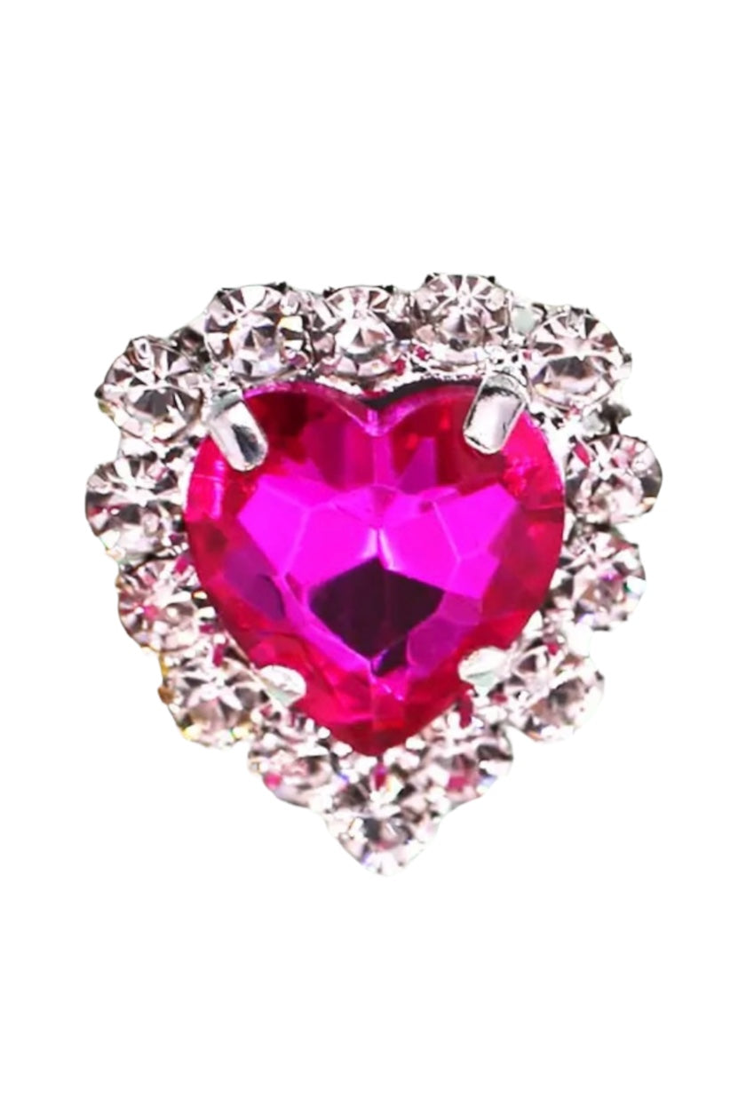 I HEART Rhinestone Nail Charms