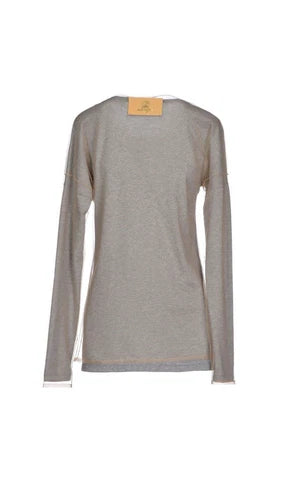 Ant Pitagora Gray Sheer Overlay Motif T Shirt Sz Sm