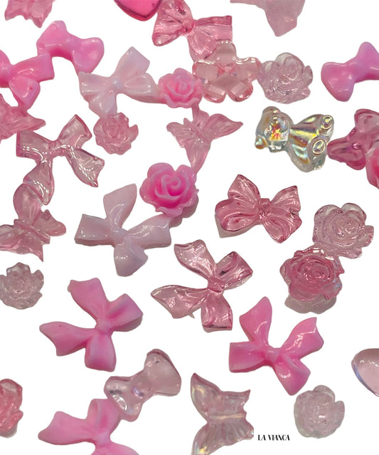 PINKY Assorted Pink Nail Charms