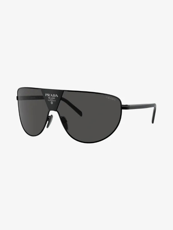 Prada PR 69ZS Black/Dark Grey (1AB5S0) Logo Shield Sunglasses