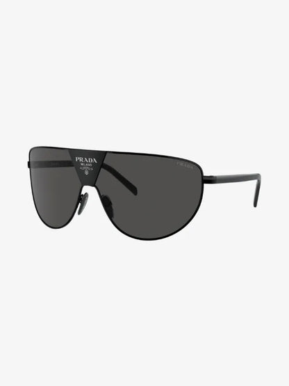 Prada PR 69ZS Black/Dark Grey (1AB5S0) Logo Shield Sunglasses