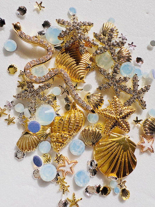 OCEAN VIBES Seashell Mixed Nail Charms