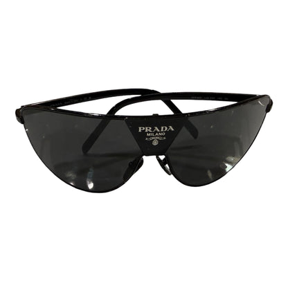 Prada PR 69ZS Black/Dark Grey (1AB5S0) Logo Shield Sunglasses