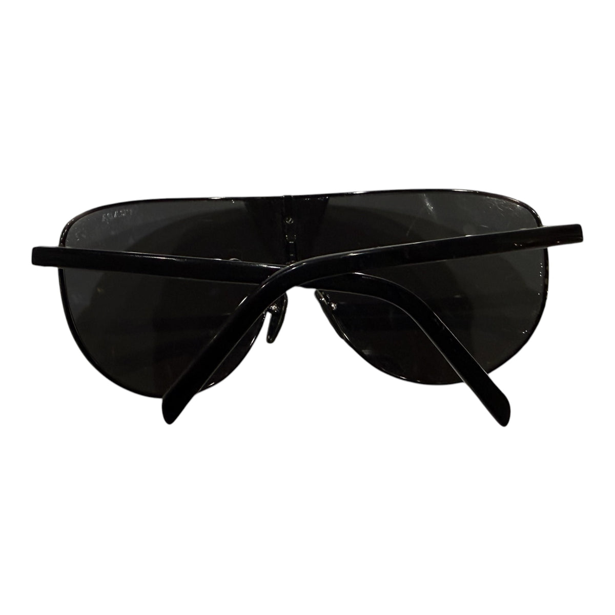 Prada PR 69ZS Black/Dark Grey (1AB5S0) Logo Shield Sunglasses