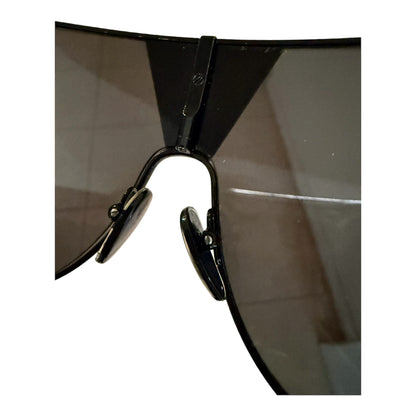 Prada PR 69ZS Black/Dark Grey (1AB5S0) Logo Shield Sunglasses