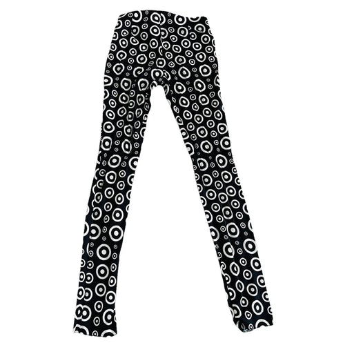 FAUSTO PUGLISI Black/white Circle Print Runway Leggings Pants Sz small