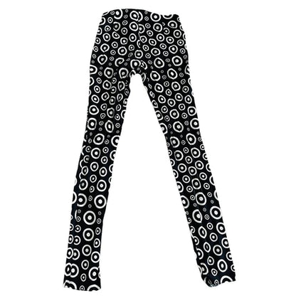 FAUSTO PUGLISI Black/white Circle Print Runway Leggings Pants Sz small