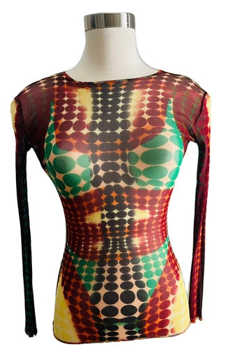 Jean Paul Gaultier Vintage Cyber Dots Most Wanted Mesh Top Shirt 1995 Runway