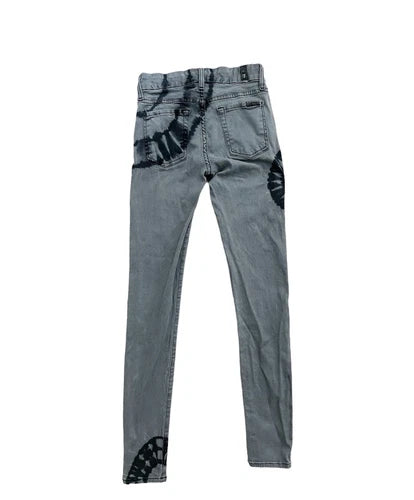 7 Seven For All Mankind Gwenevere Skinny Vintage Tie Dye Gray Jeans Sz 26