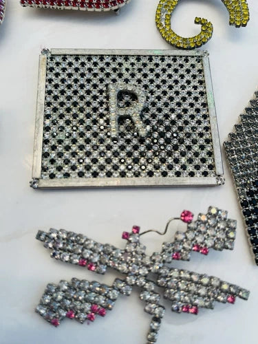 Dorothy Bauer Vintage Rhinestone Letter Dragonfly Star Shapes Brooch Pin Lot