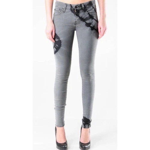 7 Seven For All Mankind Gwenevere Skinny Vintage Tie Dye Gray Jeans Sz 26