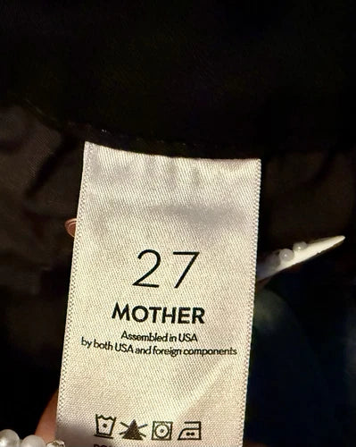 Mother The Looker Black Guilty As Sin Distressed Ankle Fray Jeans Sz 27