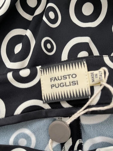 FAUSTO PUGLISI Black/white Circle Print Runway Leggings Pants Sz small