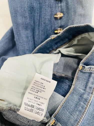AMEN BLUE EMBELLISHED SKINNY JEANS Sz 40