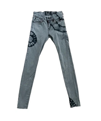 7 Seven For All Mankind Gwenevere Skinny Vintage Tie Dye Gray Jeans Sz 26