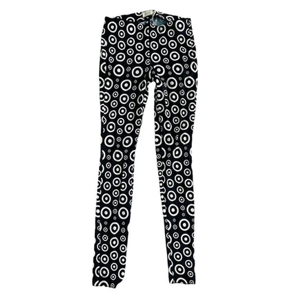 FAUSTO PUGLISI Black/white Circle Print Runway Leggings Pants Sz small