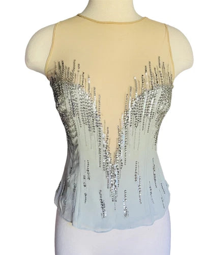 GAI MATTIOLO Crystal Silk Top Sz Small