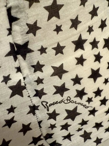 Roccobarocco Ruffle Sleeve Star Print Shirt Sz 42