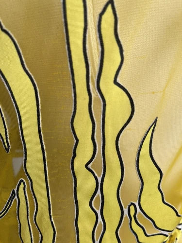 Vintage Gianni Versace Yellow Cardigan Sheer Panel Shirt Sz 42 1990’s