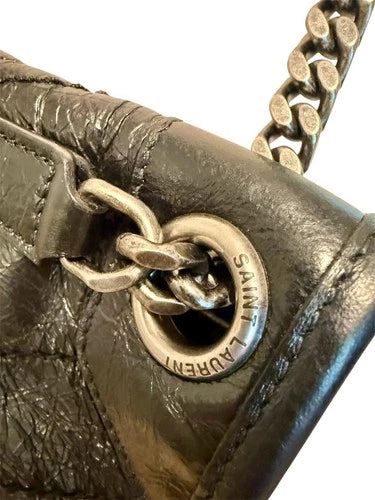 Saint Laurent YSL Niki Medium Black Vintage Leather Crossbody Bag
