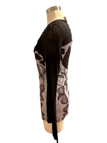 PAOLA FRANI Bow Print Black/white Pullover Sz 42