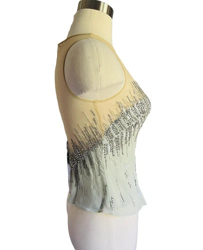 GAI MATTIOLO Crystal Silk Top Sz Small