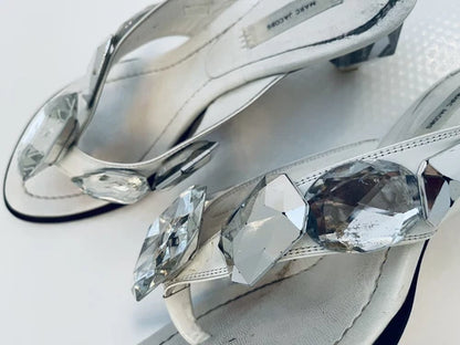 Marc Jacobs White Jeweled Thong Sandals Sz 9 Super Rare!