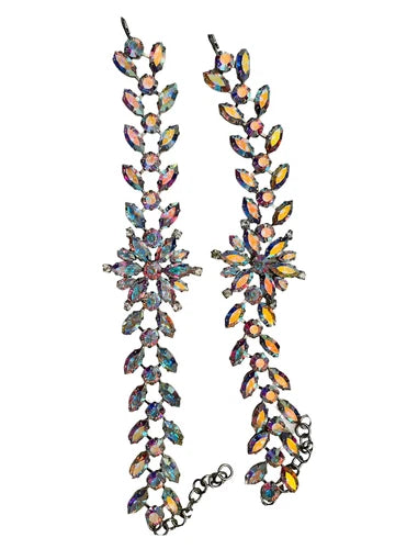 Gianmarco Lorenzi Crystal Anklet Iridescent Hologram Rhinestone Heels Sandals 39