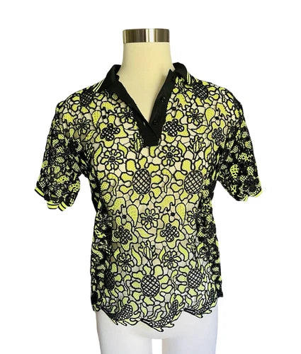 MSGM Lace Polo Shirt Top Sz Sm