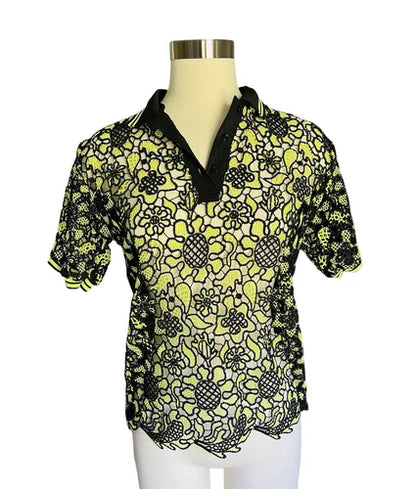 MSGM Lace Polo Shirt Top Sz Sm