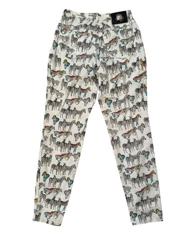 Versace Jeans Couture Zebra Print Pants Jeans Vintage 1990's