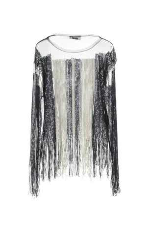 Aviu Italy Designer Fringe Sequin Tulle Tunic Sz Small