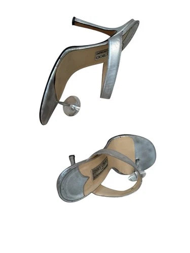JIMMY CHOO For Julien Macdonald Silver Lucite Toe Heels Sandals Sz 39 Rare
