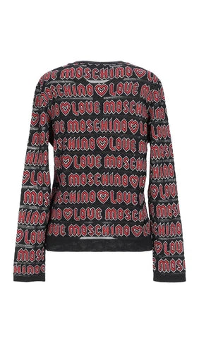 Moschino Love Lettered Logo Cardigan Sz XS