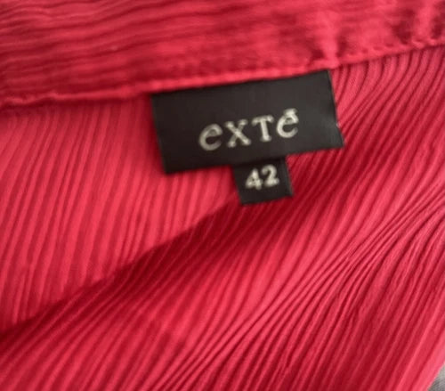 EXTE ITTIERRE Red Crinkle Button Down Blouse Sz 42