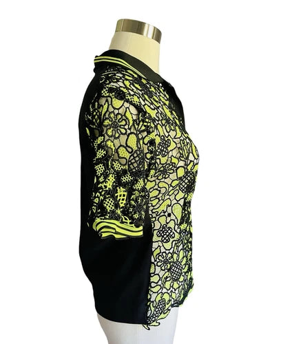 MSGM Lace Polo Shirt Top Sz Sm