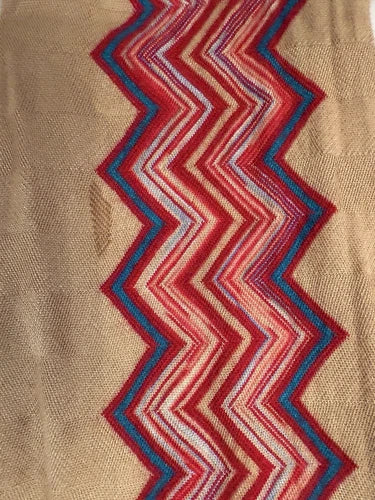 Missoni Vintage Zig Zag Red Tan Slim Pants Sz Small