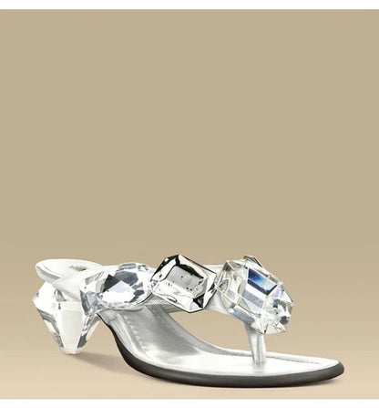 Marc Jacobs White Jeweled Thong Sandals Sz 9 Super Rare!