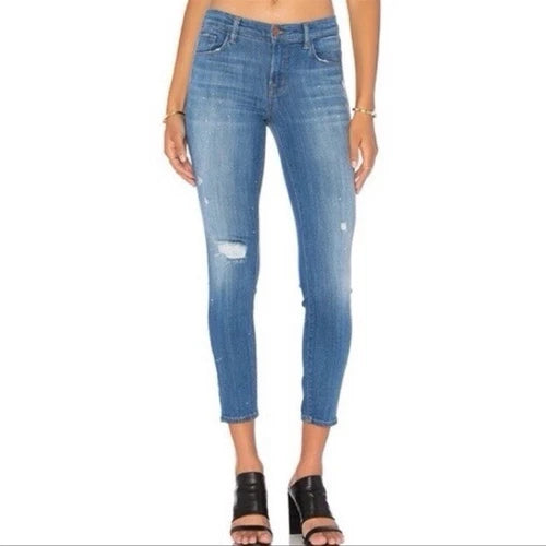 J BRAND Skinny Mid Rise Jeans In Collision 26