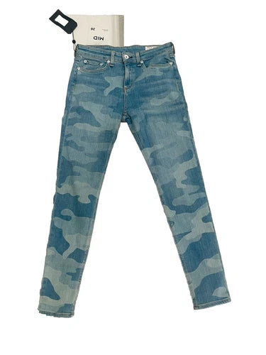Rag & Bone Cate Mid Rise Ankle Skinny In Faded Camo Size 26 NWT